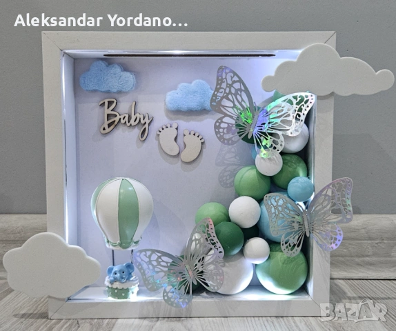3Д бебешка визитка.Луксозен подарък за изписване ,погача, кръщене., снимка 12 - Мебели за детската стая - 53658113