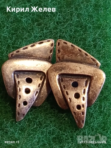 Сребърни обеци стил модернизъм с абстрактна геометрична форма 52483, снимка 3 - Обеци - 52912706