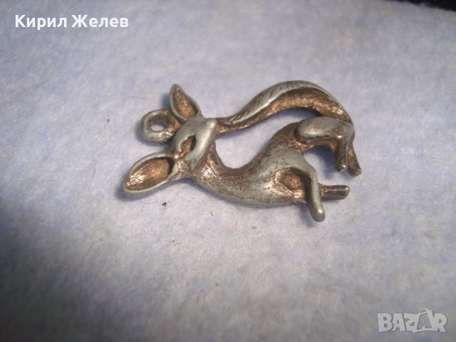 МИНИАТЮРНА ОЛОВНА с ПОЗЛАТА ЛИСИЦА - АРТ ДЕКО ФИГУРАЛЕН ПЕНДАНТ МЕДАЛЬОНЧЕ МАЙСТОРСКА РАБОТА 26415, снимка 6 - Антикварни и старинни предмети - 36284341