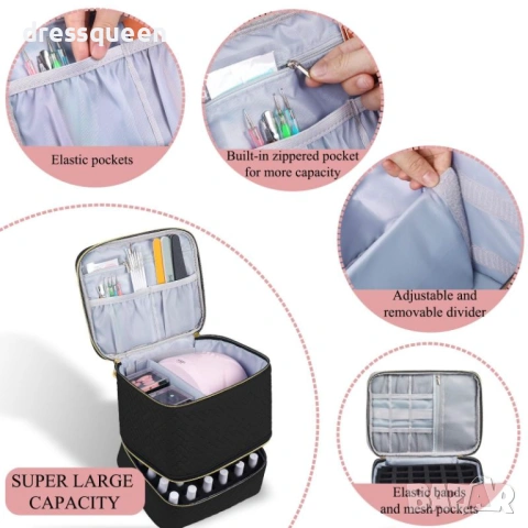 4769 „Професионален органайзер за маникюр: Чанта за 30 лака и UV лампа – Всичко на едно място“, снимка 2 - Продукти за маникюр - 53655217