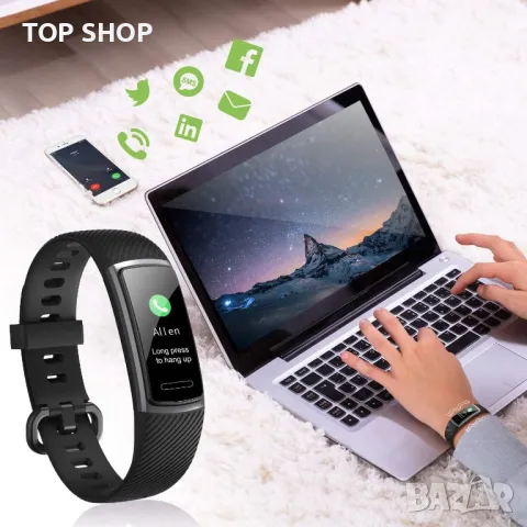 Смарт часовник фитнес тракер Монитор за спорт Крачкомер Водоустойчив, снимка 4 - Смарт часовници - 49292009