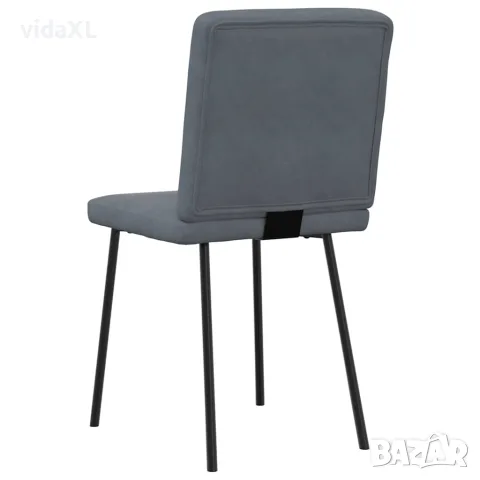 vidaXL Трапезни столове, 2 бр, тъмносиви, кадифе, снимка 6 - Столове - 56147576