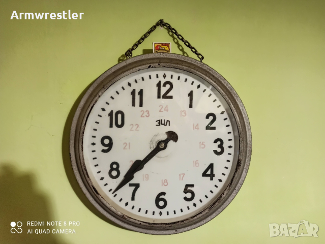 Стар Голям Руски Механичен Стенен Часовник ЗЧЛ , снимка 3 - Антикварни и старинни предмети - 44533508