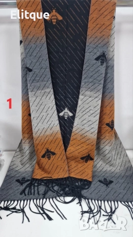 Кашмирен шал на пчели уникален дизайн две лица, снимка 9 - Шалове - 52896291