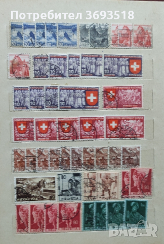 Класьор с марки Швейцария 1000 бр., снимка 4 - Филателия - 44766982
