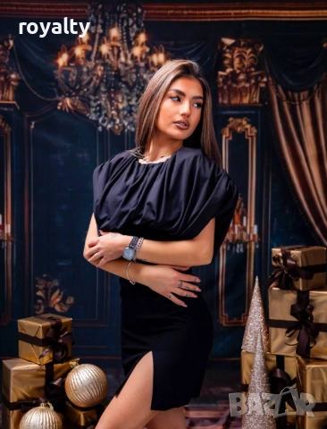 Черна Дамска Рокля , снимка 2 - Рокли - 52884867