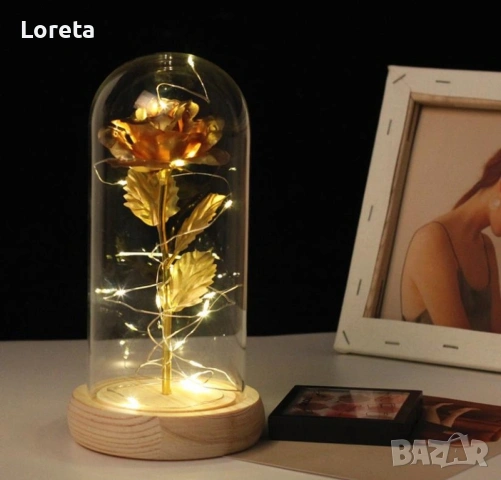 Вечна златна роза в купол ! Топ цена ! , снимка 3 - Романтични подаръци - 53295517