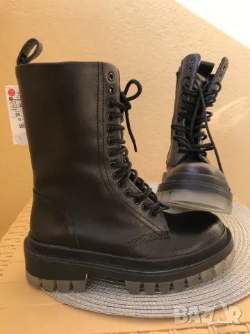 Нови кубинки ZARA естествена кожа - 35 номер, снимка 7 - Дамски боти - 38612268