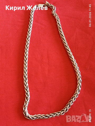 Сребърен ланец плетка тип ЖИТЕН КЛАС много красив майсторска ръчна изработка 50765