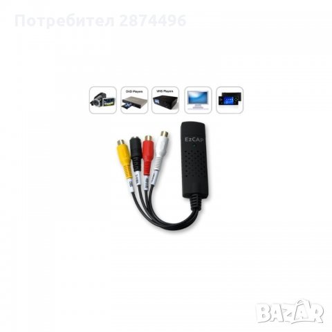 0096 4 канален USB DVR адаптер EasyCap Capture, снимка 1 - Аксесоари и консумативи - 35796766