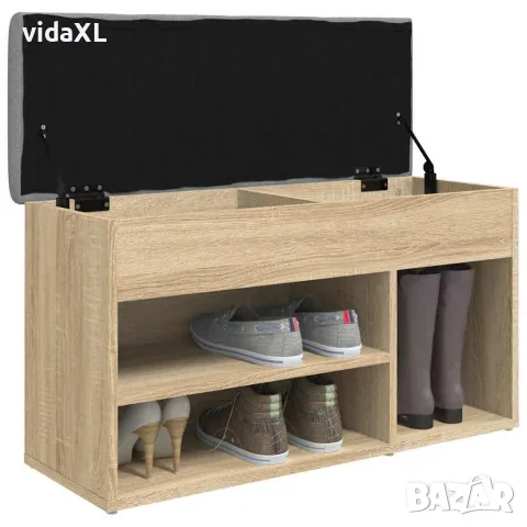 vidaXL Пейка за обувки, сонома дъб, 82x32x45,5 см, инженерно дърво, снимка 5 - Маси - 56148144
