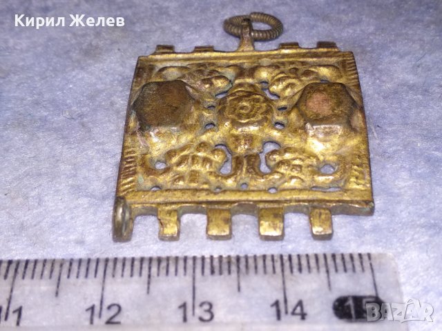 РЯДЪК ОРНАМЕНТИРАН ЕЛЕМЕНТ от ВЪЗРОЖДЕНСКИ НАКИТ БИЖУ САЧАНЕНА ГРИВНА с ЖИВАЧНА ПОЗЛАТА 24943, снимка 3 - Антикварни и старинни предмети - 40981059