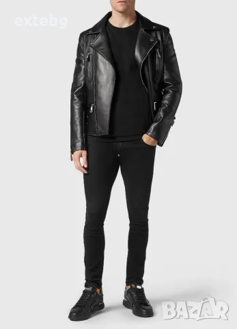 PHILIPP PLEIN оригинално ново рокерско кожено яке XXL, снимка 13 - Якета - 55878208