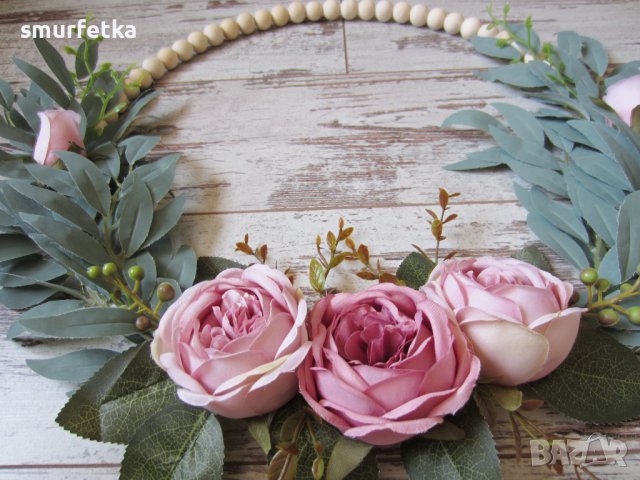 Венец за врата с рози, снимка 2 - Декорация за дома - 42548425