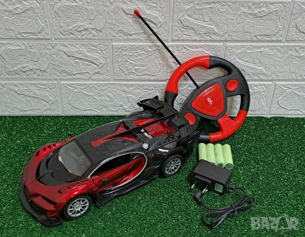 Голяма радиоуправляема кола Bugatti с отварящи се врати и капак, снимка 4 - Електрически играчки - 44403501