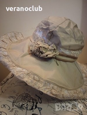 Кокетна капела Лукс от памучен плат, снимка 2 - Шапки - 39857499
