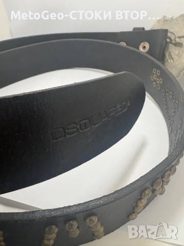 Мъжки кожен колан Dsquared2 с масивна катарама и капси, снимка 6 - Колани - 55850690