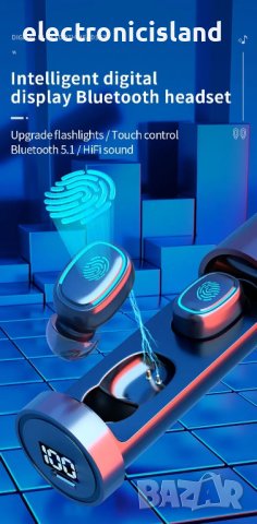 Безжични стерео блутут тапи слушалки C1-1 Bluetooth TWS LED CVC 8.0 за намаляване на шума, снимка 4 - Безжични слушалки - 42748692