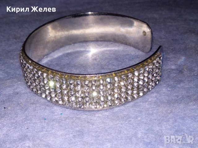 ШАРМАНТНА ПОСРЕБРЕНА КРИСТАЛНА ВИНТИДЖ - АРТ ГРИВНА от БЛАГОРОДНА СТОМАНА 37936, снимка 4 - Гривни - 40837183