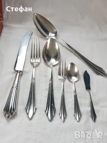 Комплект посребрени прибори, снимка 4 - Антикварни и старинни предмети - 50287815