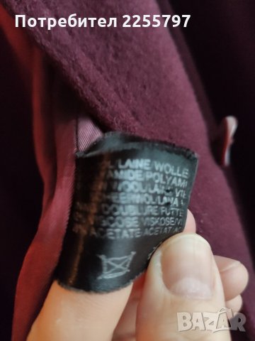 Дълго палто от кашмир в бордо на италианската фирма TOSKANA LODEN MAY, снимка 11 - Палта, манта - 34601660