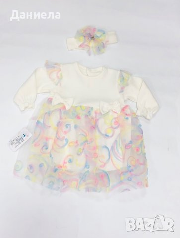 Бебешка рокля с лента за глава, снимка 1 - Бебешки рокли - 39268903