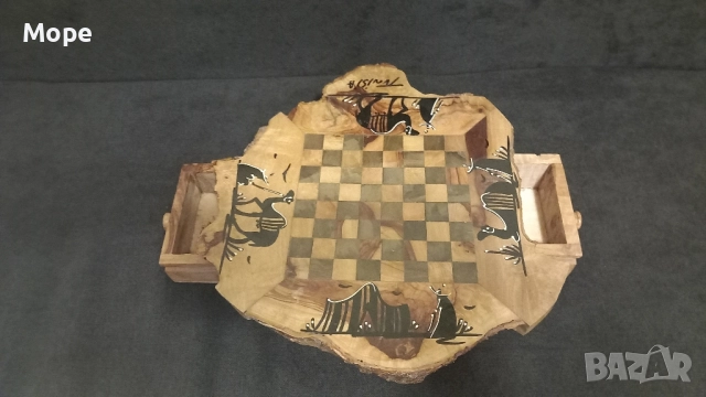 Дървена дъска за шах , снимка 4 - Шах и табла - 52471746