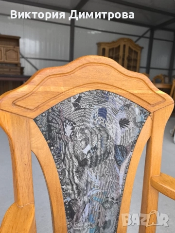 Комплект от 6 трапезни стола с подлакътници , снимка 3 - Столове - 53088231