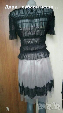 Нежна рокля в бежово и черно🍀❤S/M,M❤🍀арт.4099, снимка 10 - Рокли - 36300087