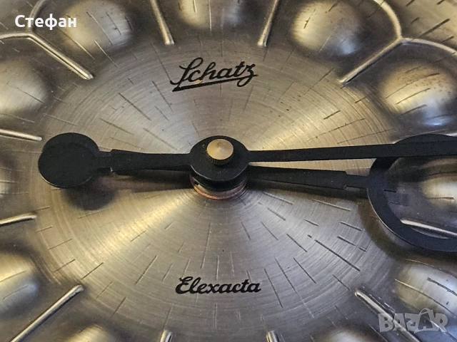 Винтидж стенен часовник със звездовиден дизайн от средата на века, стенен часовник MCM със сребърни , снимка 4 - Стенни часовници - 51977286