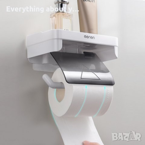 Пластмасова поставка за тоалетна хартия и телефон монтиране на стената, без пробиване, снимка 7 - Други - 33939046