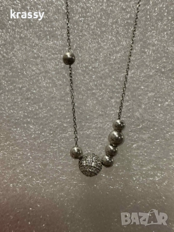 Страхотно нежно сребърно дамско колие с топчета тип Pandora