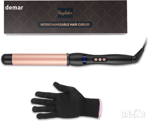 Haglater Curling Wand Бързо нагряваща се керамична маша за коса 32 мм с регулируема температура, снимка 8 - Маши за коса - 44515622