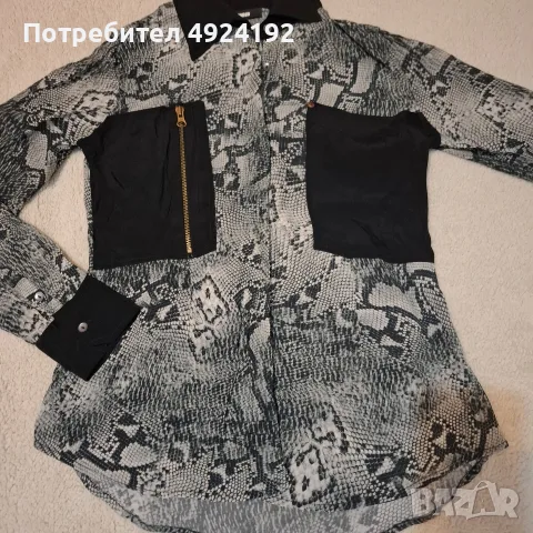Дамска Риза сив принт, снимка 5 - Ризи - 56144365