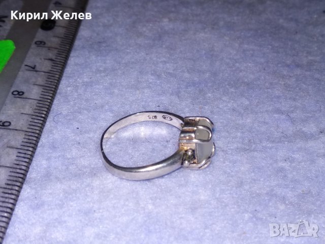 СКЪПОЦЕНЕН СРЕБЪРЕН ПРЪСТЕН СРЕБРО 925 с ЮВЕЛИРНО ШЛИФОВАН КАМЪК БЯЛО КОТЕШКО ОКО 38428, снимка 15 - Пръстени - 41388930