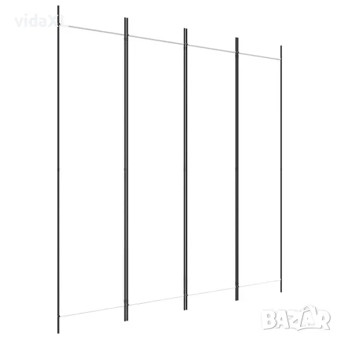 vidaXL Параван за стая, 4 панела, бял, 200x200 см, текстил