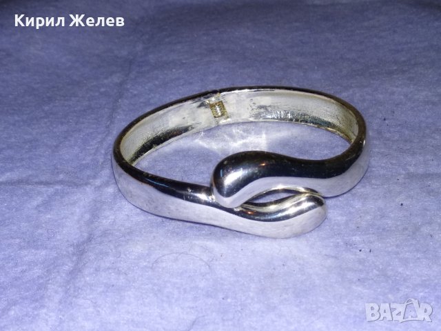 СРЕБРИСТА ХРОМИРАНА ВИНТИДЖ - АРТ ФИГУРАЛНА ЗМИЕВИДНА МЕСИНГОВА АРТ ГРИВНА 26609, снимка 9 - Гривни - 41267195