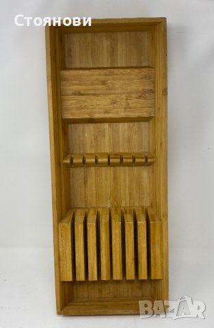 Органайзер за ножове поставка за ножове, светъл бамбук