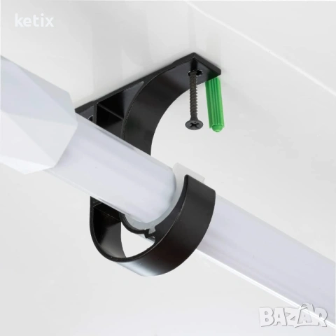 Скоби за единични корнизи от алуминиева сплав,4 броя,черни, снимка 2 - Други стоки за дома - 53520941