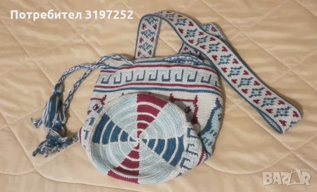 Плетена чанта на бухалчета, снимка 2 - Чанти - 34366939