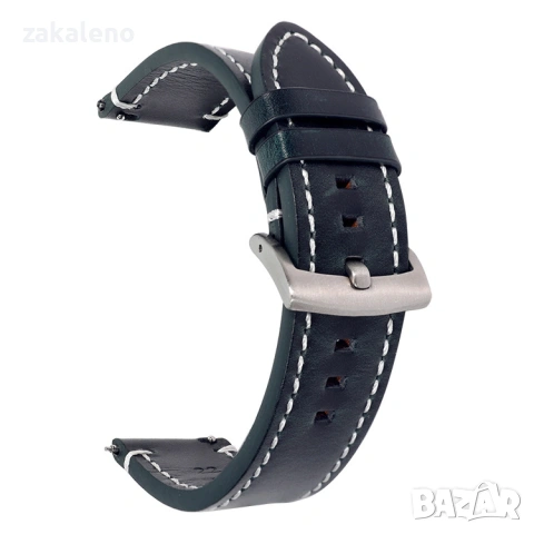 GL01 Кожена каишка за Apple Samsung Galaxy Watch Huawei Xiaomi Garmin, снимка 4 - Резервни части за телефони - 53196475