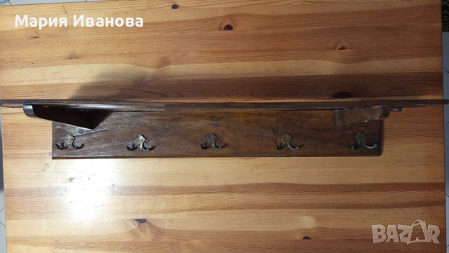 Стенна ретро закачалка, дървена, снимка 5 - Закачалки - 53821464