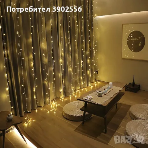 лед коледна завеса 