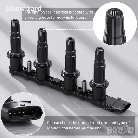 Запалителна бобина OE 71739725 1208021 1208120 Astra G F67 T98 F08 F48 1.6L за Corsa D S07 1.6L НОВА, снимка 3 - Части - 51490094