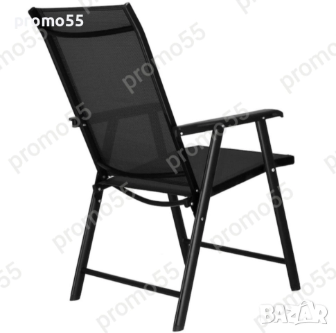 Градински стол метален, сгъваем, максимално тегло 150кг, черен, снимка 7 - Градински мебели, декорация  - 51570476