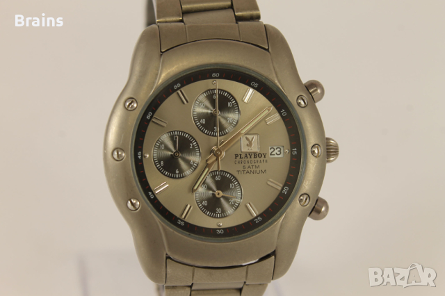 PLAYBOY Швейцарски Дамски Хронограф Титаниев, снимка 4 - Дамски - 44838125