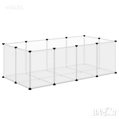 vidaXL Клетка за малки животни прозрачна 144x74x46,5 см PP и стомана, снимка 5 - За гризачи - 56147154