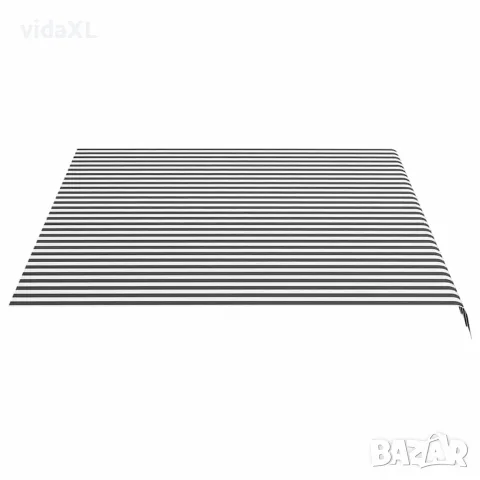 vidaXL Резервен плат за тента, антрацит и бяло, 400x300 см, полиестер, снимка 4 - Облицовки - 56146607