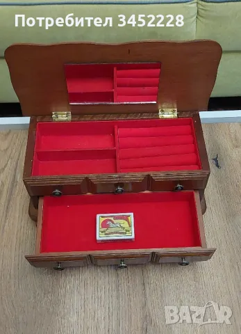 кутия за бижута дървена за ценители отлична , снимка 6 - Антикварни и старинни предмети - 49454905