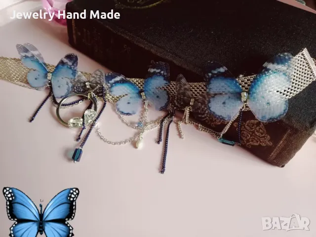 Разпродажба! Пеперуден свят- нежен и ефирен чокър, снимка 5 - Колиета, медальони, синджири - 49764258